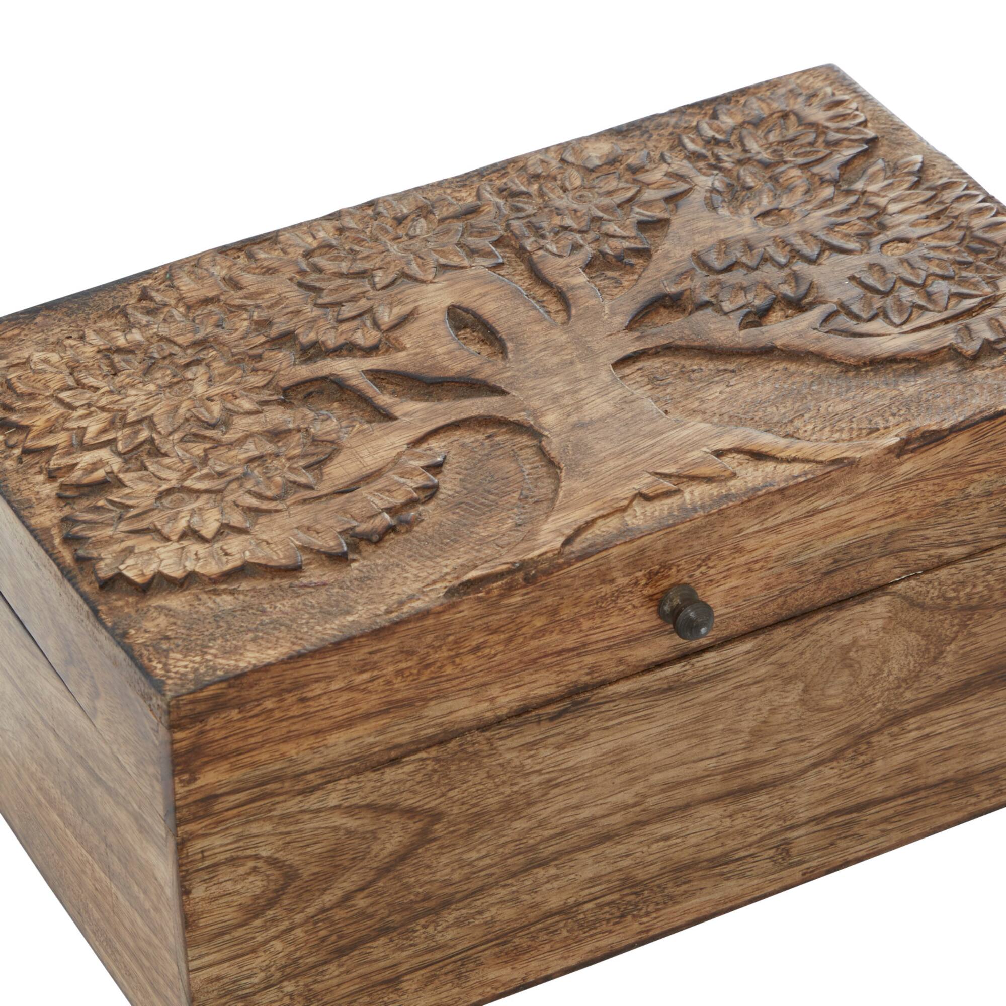 Brown Mango Wood Rustic Box Set